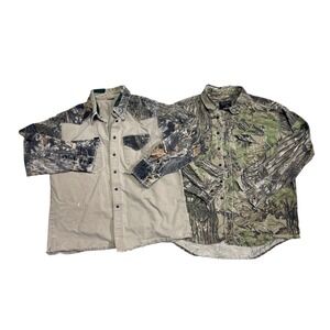 Vintage 80s Camo Button-Down Lot – Distressed/Thrashed (Set of 2)